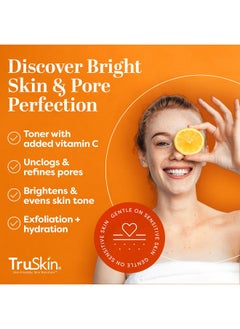 TruSkin TruSkin BHA Liquid Exfoliant & Toner - PHA AHA BHA Gentle Exfoliator with Salicylic & Glycolic Acid, Vitamin C - Smooth Uneven Tone & Texture, Refine Pores, Minimize Oily Skin & Fine Lines, 4.2 Fl Oz  - Image 2