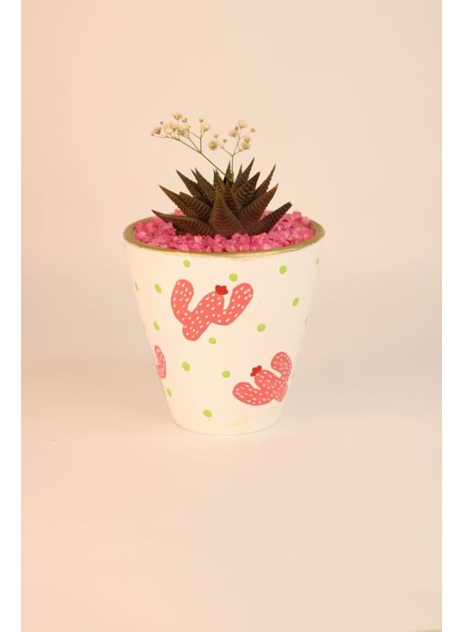 Cactus pottery pot