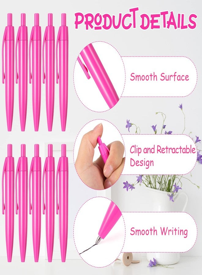 Patelai 100 Pcs Mini Pink Pens Retractable Ballpoint 3.94 in 1.0 mm Breast Cancer Awareness Small Short Pens Smooth Writing Retro Black Ink Pen for Kids School Supplies Travel Pocket Gifts - Image 3