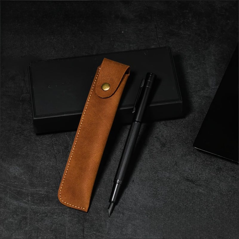1pc Premium PU Leather Pen Case Burgundy Color Durable Scratch Resistant Pocket Protective Pencil Holder For Pens Pencils Markers Compact Office Desk Organizer Creative Gift For Writers Students Professionals Stationery Storage Sleek Design - Image 1