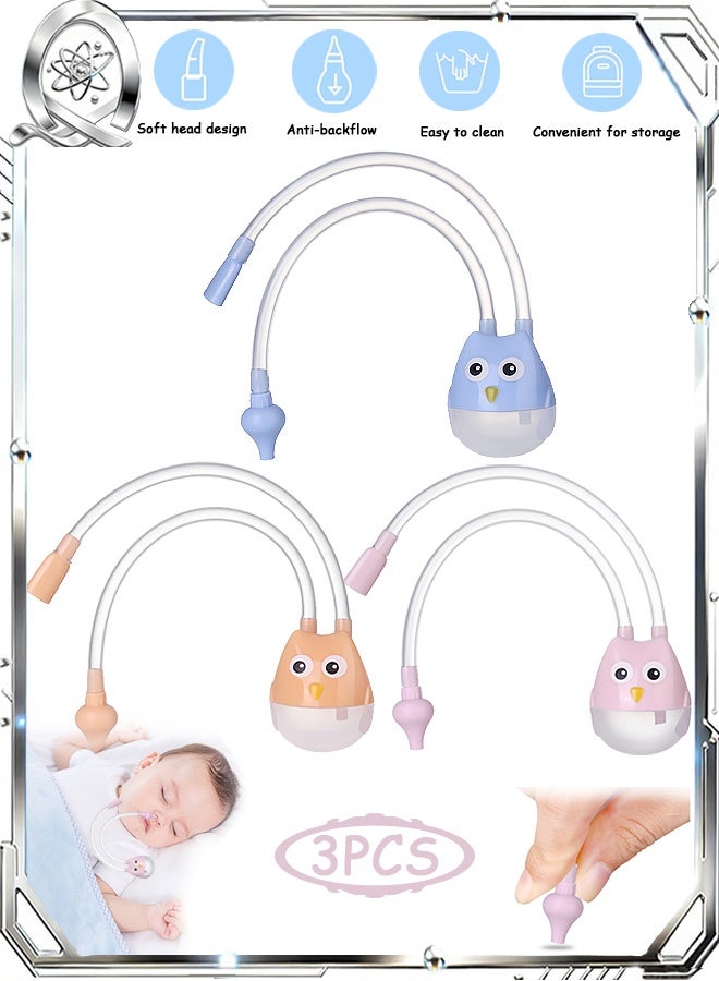 كوانتوم 3 قطع شفاط أنف للأطفال، شفاط أنف للأطفال بضغط سلبي، قنية أنفية مضادة للارتجاع لتخفيف الاحتقان - Image 1