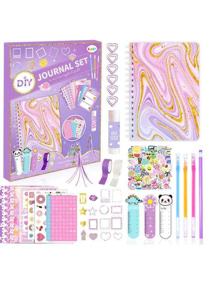 Bluejw DIY JOURNAL SET Purple Hand Account Diary Gift Box Scrapbook Sticker Children's Diary Suit - Image 1