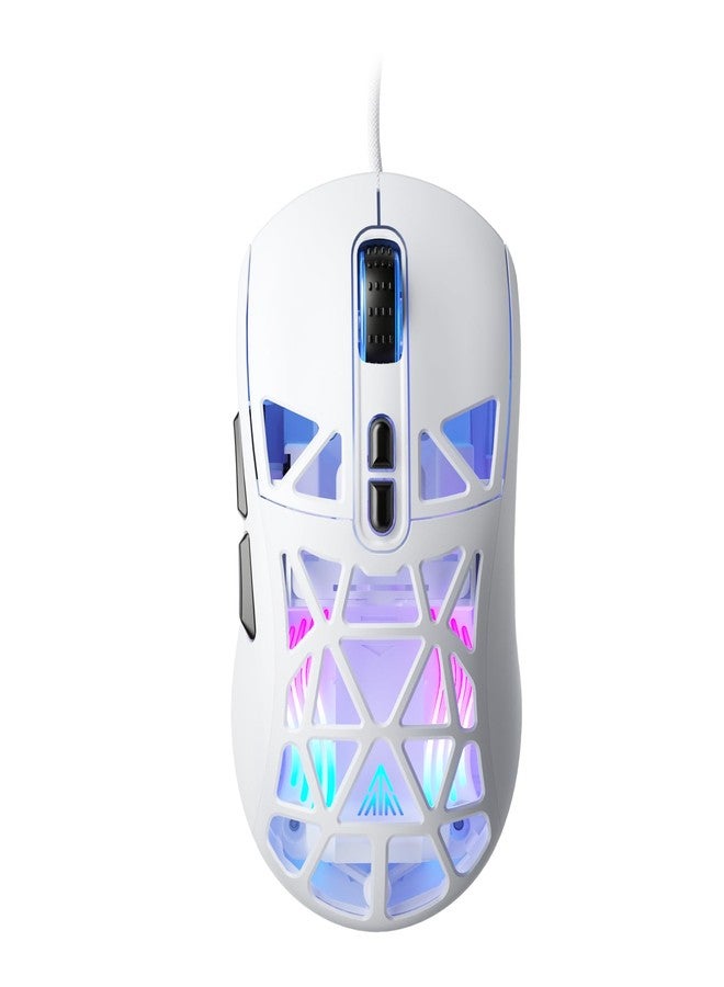 SOLAKAKA SM901 Gaming Mouse,13800DPI RGB Mouse with Programmable Buttons,53g Lightweight Wired Mouses for Gamer,White - Image 1