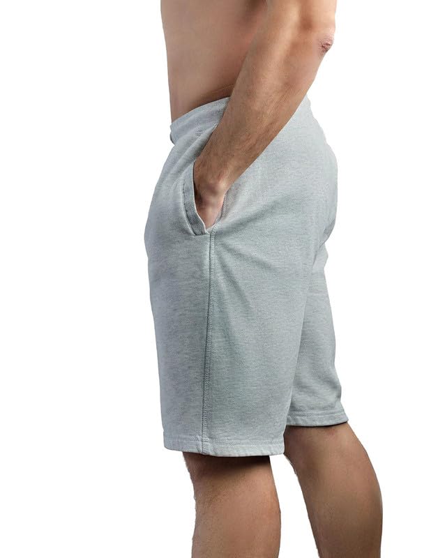 hotfits Men's Grey Cotton Solid Knee Length Shorts (L) – Workout, Running & Nightwear Shorts with Elastic Waistband & 2 Side Pockets | Plus Sizes Also Available up to 8XL - Image 2