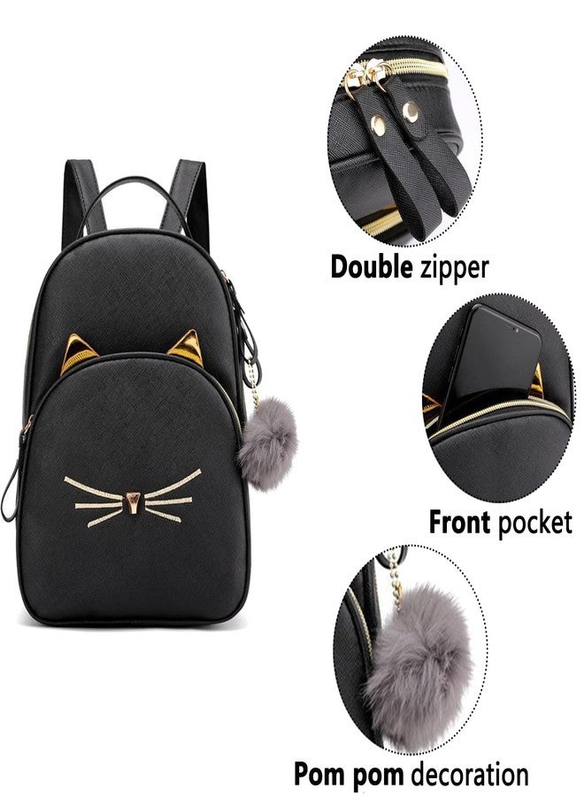PRLINJSK Mini Backpack for Girls Teens Women Small Cat Backpack Purse - Image 3