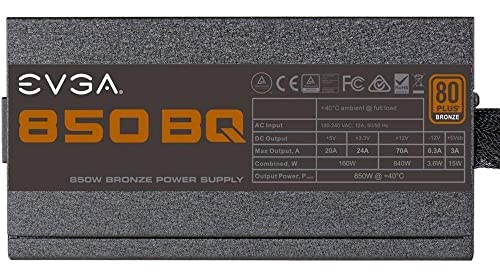 EVGA 850 Bq, 80+ Bronze 850W, Semi Modular, 5 Year Warranty, Includes Free Power On Self Tester, Power Supply 110-BQ-0850-V1 - Image 3