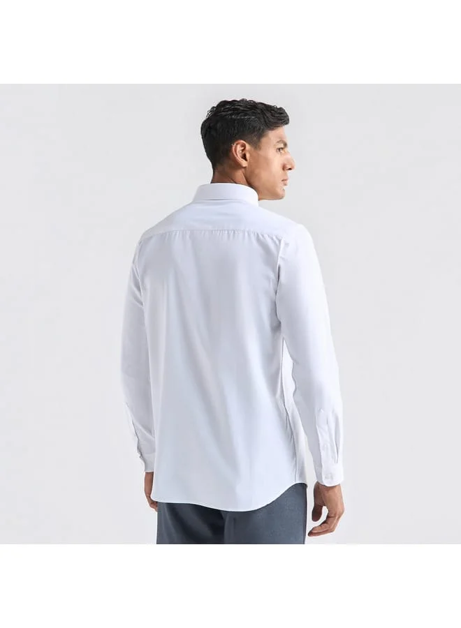 Splash FAV Regular Fit Textured Shirt with Long Sleeves and Pocket