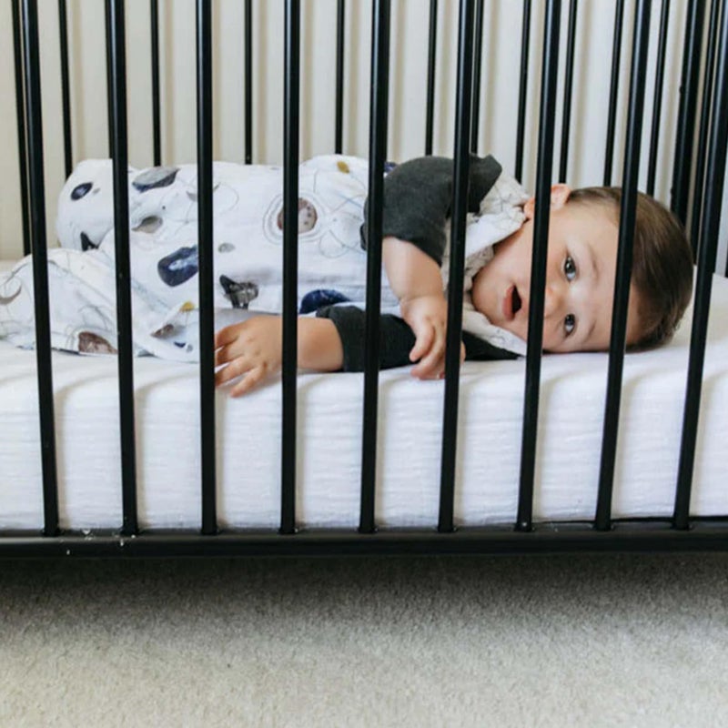 Little Unicorn Premium Crib Sheet | Breathable & Super-Soft Muslin Fabric (White) - Image 4