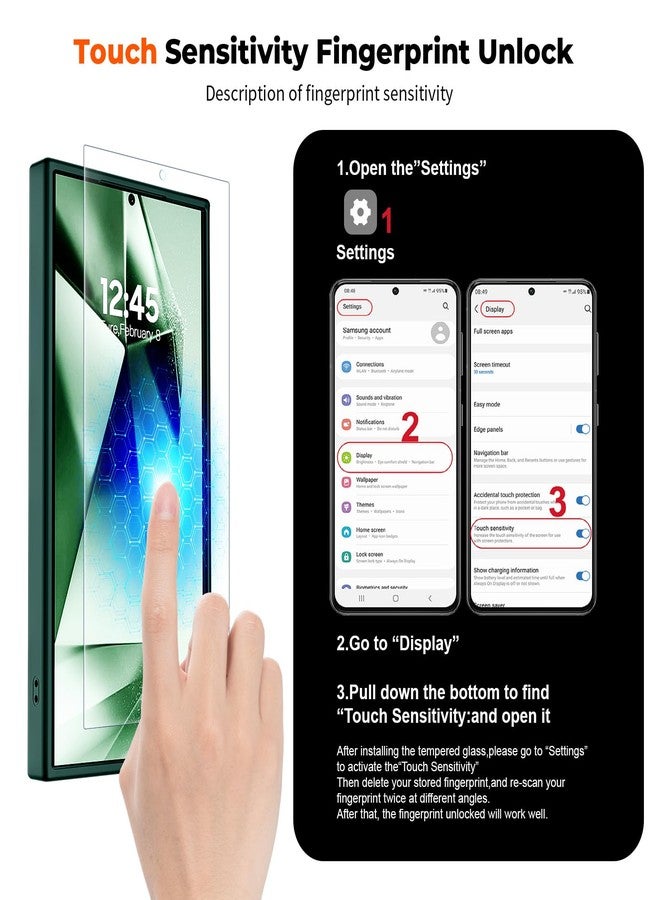 استلق جراب SUPFINE المغناطيسي لهاتف سامسونج جالاكسي S24 ألترا (متوافق مع MagSafe) (حماية فائقة ضد السقوط بمعايير عسكرية) جراب هاتف نحيف وشفاف مقاوم للصدمات، لون أخضر غابي - Image 4