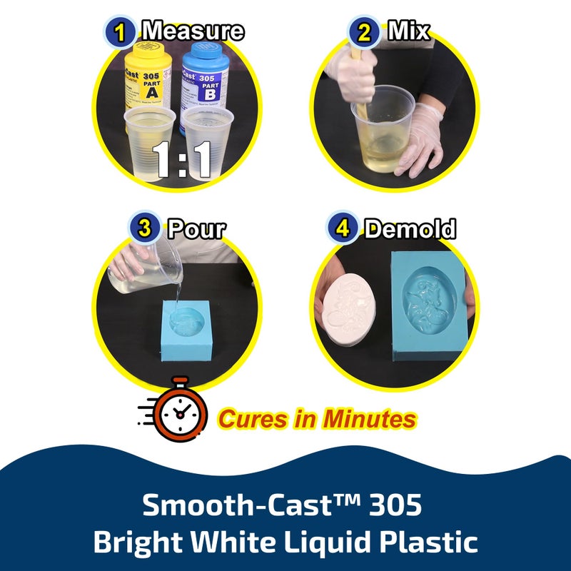 Smooth-On Smooth-Castâ„¢ 305 Liquid Plastic Resin for Special Effects, & More, White - Pint Unit - Image 2