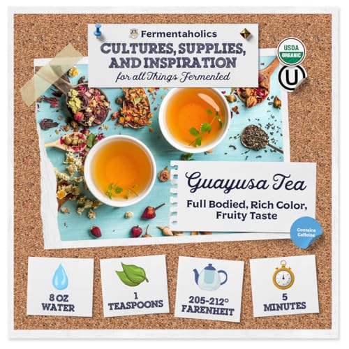 Fermentaholics Guayusa Tea – 4 oz – USDA Certified Organic Loose Leaf – OU Kosher – Energizing Tea for Kombucha Brewing, Hot or iced tea - Image 5