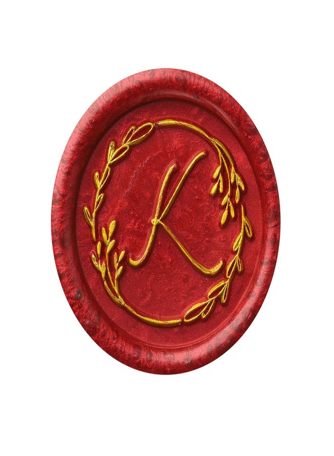 Yoption Handwritten Letter K Wax Seal Stamp, Vintage Initial Alphabet with Olive Branch Sealing Wax Stamp - Image 4