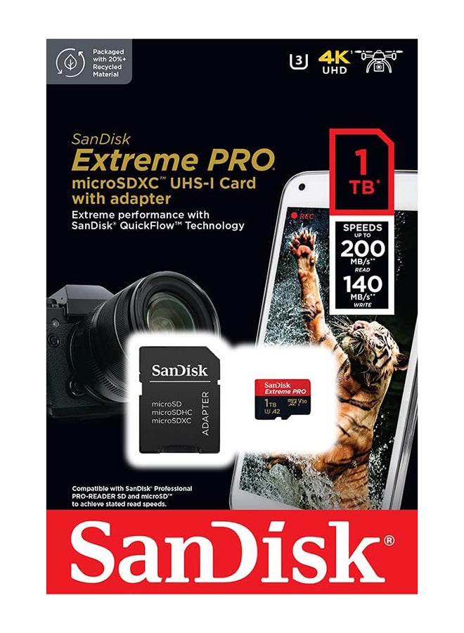 sandisk Extreme PRO microSDXC UHS-I Memory Card 1 TB + Adapter & RescuePRO Deluxe (for Smartphones, Action Cameras or Drones, A2, Class 10, V30, U3, 200 MB/s Transfer) 1 TB SDSQXCD-1T00-GN6MA - Image 5