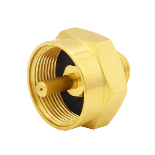 Hooshing 1LB Propane Gas Bottle Refill Adapter 1/4" Male NPT Thread x 1"-20 Female Throwaway Cylinder Thread Fitting Grill Stove Connector - Image 2