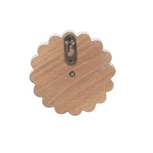 dwellington Distress Wood Flower Coat Hooks for Wall Hanging, Single Small Vintage Decorative Hanger for Keys, Bags, Towels (Robe Hanger S/2) - Image 4