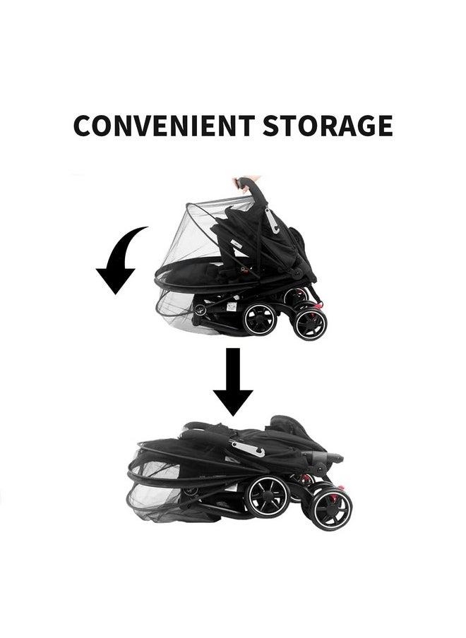 Mosquito Net For Stroller Encrypted Stroller Mosquito Net Full Cover With Double Zipper Breathable & Foldable Netting For Baby Stroller Mosquito Net.