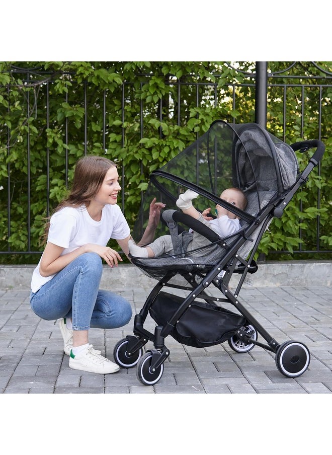 Mosquito Net For Stroller Encrypted Stroller Mosquito Net Full Cover With Double Zipper Breathable & Foldable Netting For Baby Stroller Mosquito Net.