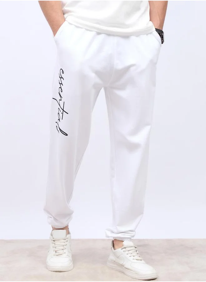 Styli Styli Slogan Print Oversized Jogger with Slip Pocket