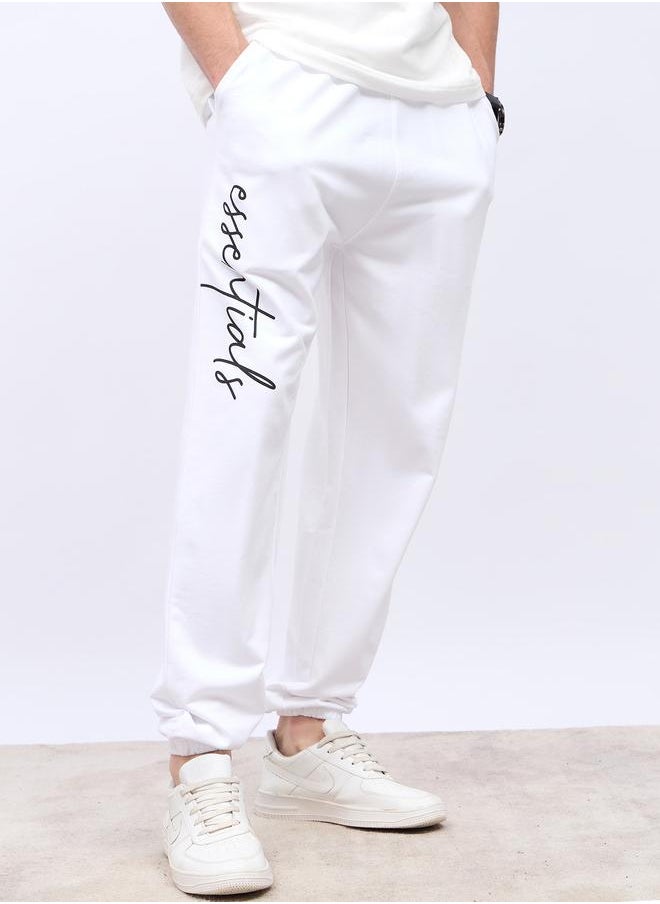 Styli Slogan Print Oversized Jogger with Slip Pocket
