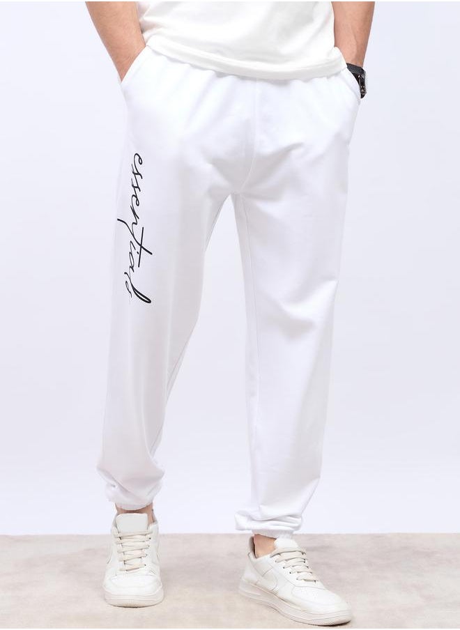 Styli Slogan Print Oversized Jogger with Slip Pocket