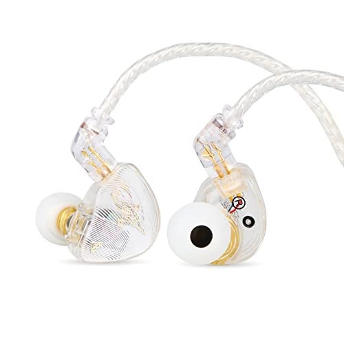 Linsoul TANGZU Wan’er S.G HiFi 10mm Dynamic Driver PET Diaphragm in-Ear Earphone with Ergonomic Shape, Detachable Recessed 2Pin OFC Braided Cable for Audiophile Musician DJ Stage(White, Without Mic) - Image 1