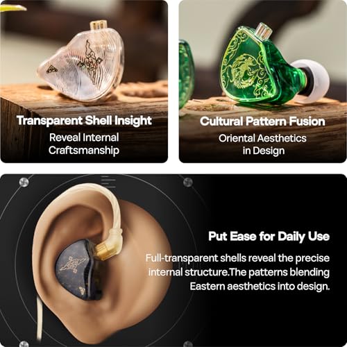 Linsoul TANGZU Wan’er S.G HiFi 10mm Dynamic Driver PET Diaphragm in-Ear Earphone with Ergonomic Shape, Detachable Recessed 2Pin OFC Braided Cable for Audiophile Musician DJ Stage(White, Without Mic) - Image 5