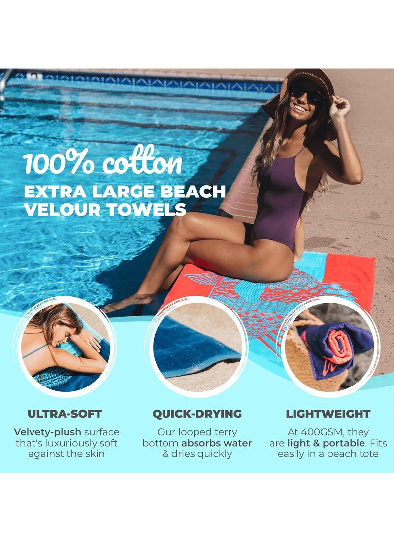 Generic Oversized Beach Towel with A Cute Design, Quick Dry for Beach, Pool, Bath or Picnic Extra Large, XL (160x86 cm) Thick, Portable, Lightweight, High Absorbent for Adults Mens Women  - Image 2