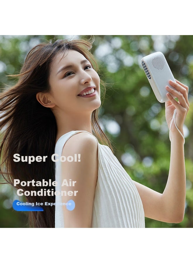 Bar Era Semiconductor Cooling Mini Handheld Portable Long-Lasting High-Speed New Mini Electric Fan Ice-Cooling Charging Silent Super Powerful Outdoor F78 Green - Image 4