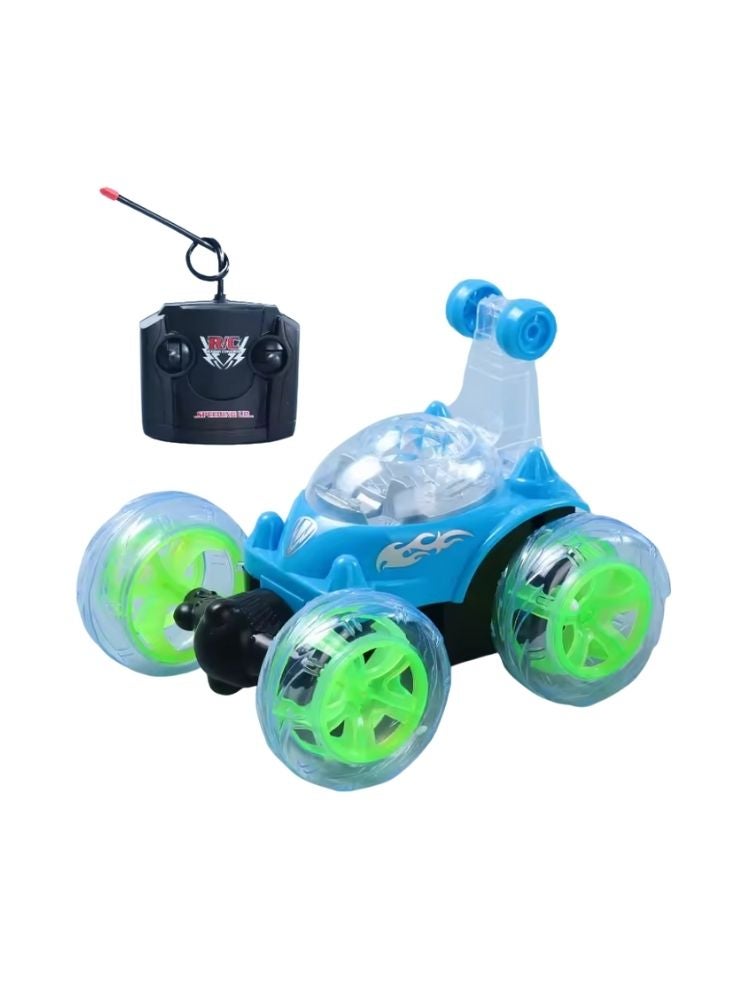 Super Remote Control Stunt Car – 360° Rotating RC Car with Lights (Blue) - Image 1
