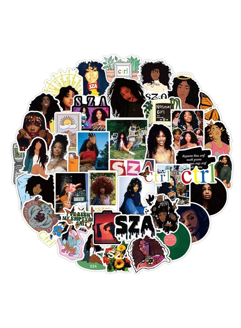 general 50-Piece SZA Cute Vinyl Waterproof Sticker