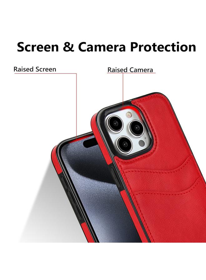 S-TOP Case For iPhone 13 Pro Litchi Leather Skin Card Slots Phone Case - Image 5