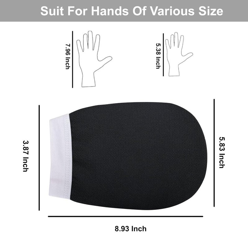 SellBotic Exfoliating bath Glove For Dead Skin Body | Scrub Glove For Dead Skin Black| Gentle on the Skin | Improves circulation stimulates | Unisex | Easy to Use| (black) - Image 3