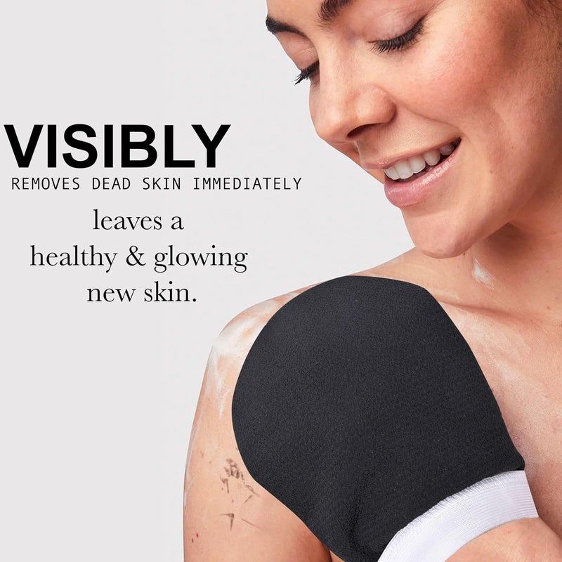 SellBotic Exfoliating bath Glove For Dead Skin Body | Scrub Glove For Dead Skin Black| Gentle on the Skin | Improves circulation stimulates | Unisex | Easy to Use| (black) - Image 2