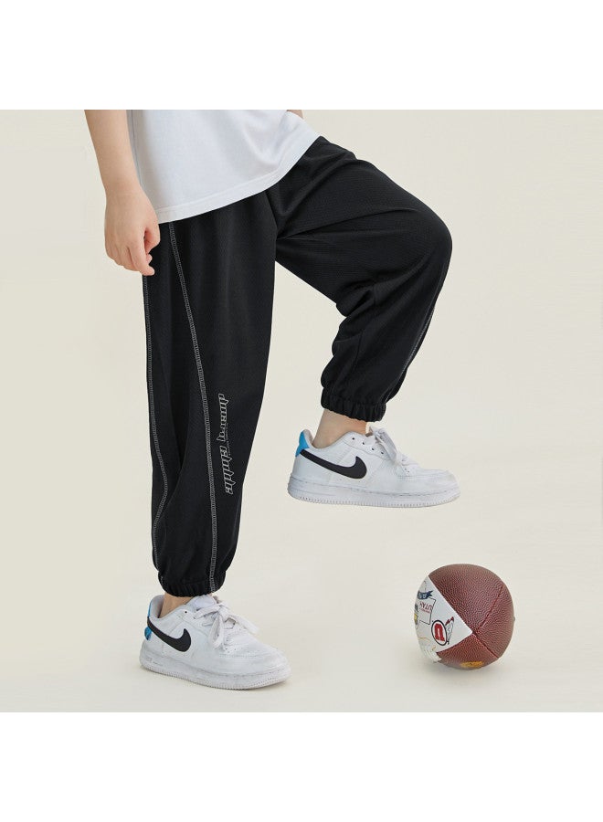 Smooth And Non-sticky】children's Summer Lightweight Drape Mosquito-repellent Long Pants, Boys' Breathable Mesh Sports Pants - Image 4