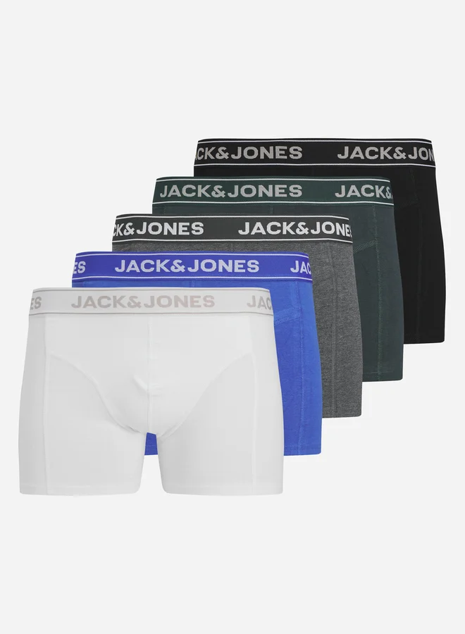 جاك اند جونز حزمة من 5 سراويل داخلية بخصر مطبع