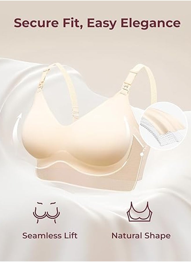 مام كوزي حمالة صدر ناعمة للغاية وواسعة للرضاعة الطبيعية للأمومة - YN21 - كريمي XL  - Image 4