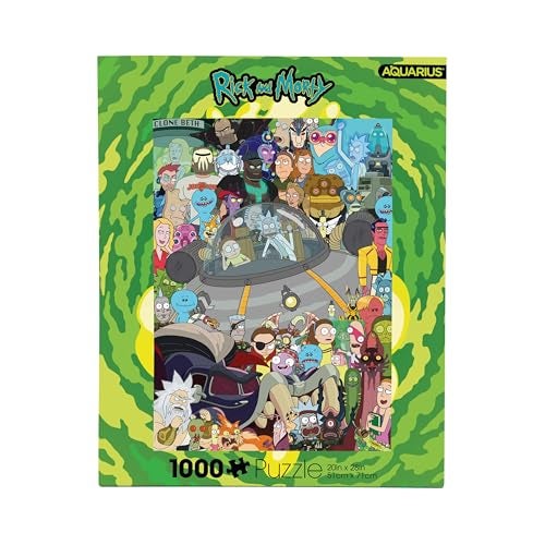 AQUARIUS Rick and Morty Cast Puzzle 1000 Piece Jigsaw Puzzle Glare Free Precision Fit Virtually No Puzzle Dust Officially Licensed Rick and Morty Merchandise Collectibles 20x27 Inches - Image 1