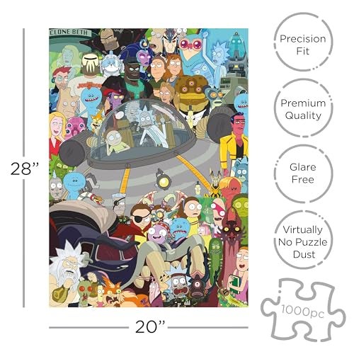 AQUARIUS Rick and Morty Cast Puzzle 1000 Piece Jigsaw Puzzle Glare Free Precision Fit Virtually No Puzzle Dust Officially Licensed Rick and Morty Merchandise Collectibles 20x27 Inches - Image 5
