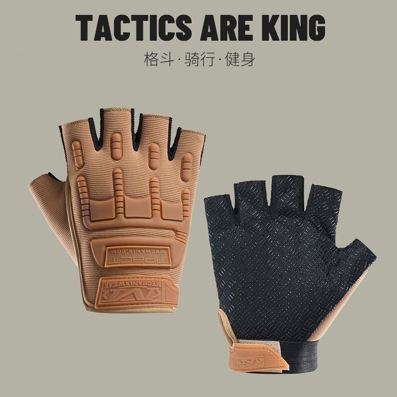 New Autum Half-finger New Male Special Forces Tactical Thin Gloves Outdoor Sports Cycling Fitness Liberal half finger sand 