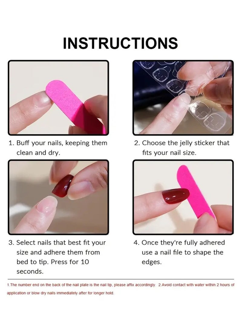 JOSQUEWNN - Press On Nails 24pcs, Valentine's Day New Arrival Medium-Length Duckbill-Shaped, Elegantly Designed with White French Heart Patterns, Nude Nail Tips, Perfectly Showcasing a Romantic Vibe.Suitable for Various Occasions, Fake Acrylic Nails With Glue Kit. - Image 1