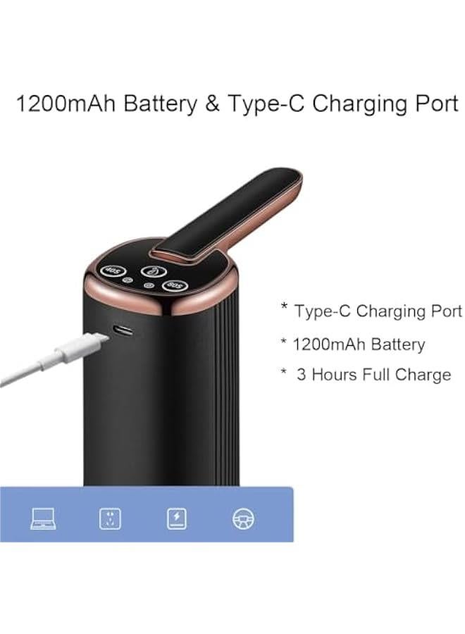 Foldable Electric Water Dispenser Bottle Pump,Portable Drinking Water Pump for Universal 2-5 Gallon Bottle, USB Charging Drinking Water Dispenser for Camping, Kitchen (Black) - Image 5