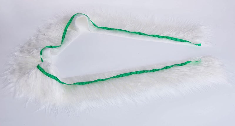 FOLGOS Shaggy Plush Faux Fur Fabric Precut Strips Fluffy Fuzzy Craft Fur for Gnomes Beard Hair Cosplay Costume Dwarf Decoration (White, 2x60 inch) - Image 5
