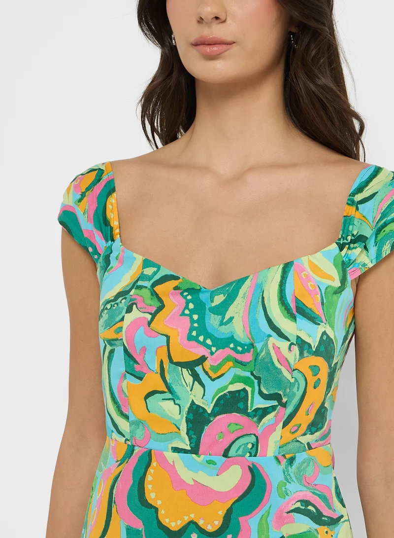 MANGO Floral Print Dress