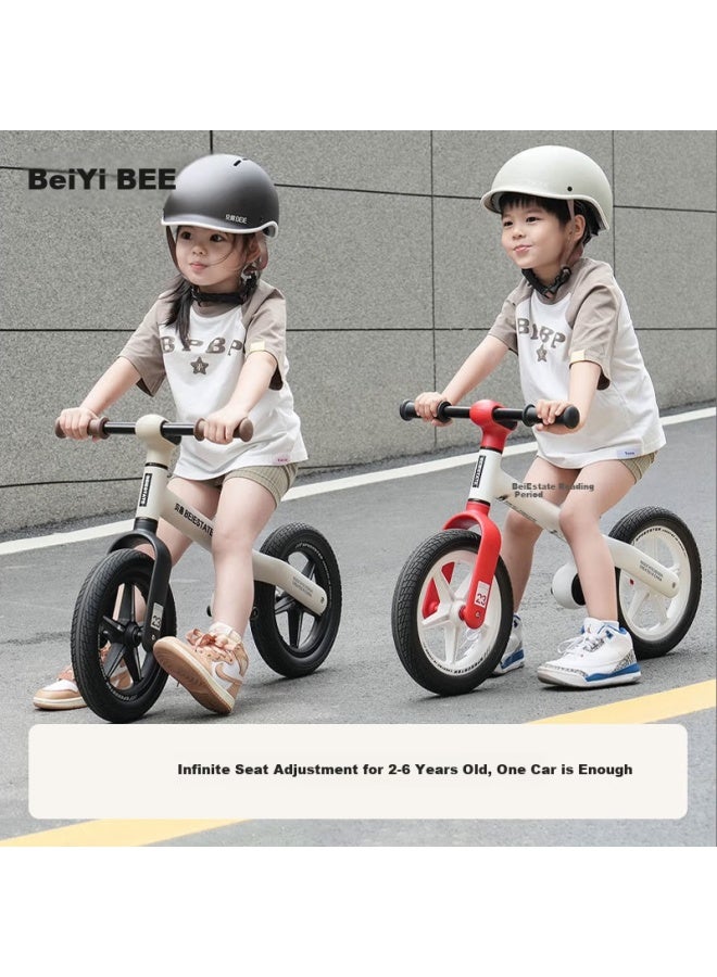 Beie Artist Children's Balance Bike Adjustable Seat 2-6 Years Old Baby Glide Learning Walker Mother Of Pearl Gray New Year Gift - Image 1