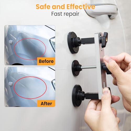 Sigoobal Dent Puller Kit, 55pcs Paintless Dent Removal Kit with Golden Lifter, Bridge Puller, Suction Cup and Glue Gun for Car Dent Remove, Dent Puller Tools for Car Refrigerator Door Ding Repair - Image 4
