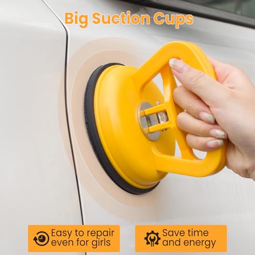 Sigoobal Dent Puller Kit, 55pcs Paintless Dent Removal Kit with Golden Lifter, Bridge Puller, Suction Cup and Glue Gun for Car Dent Remove, Dent Puller Tools for Car Refrigerator Door Ding Repair - Image 5