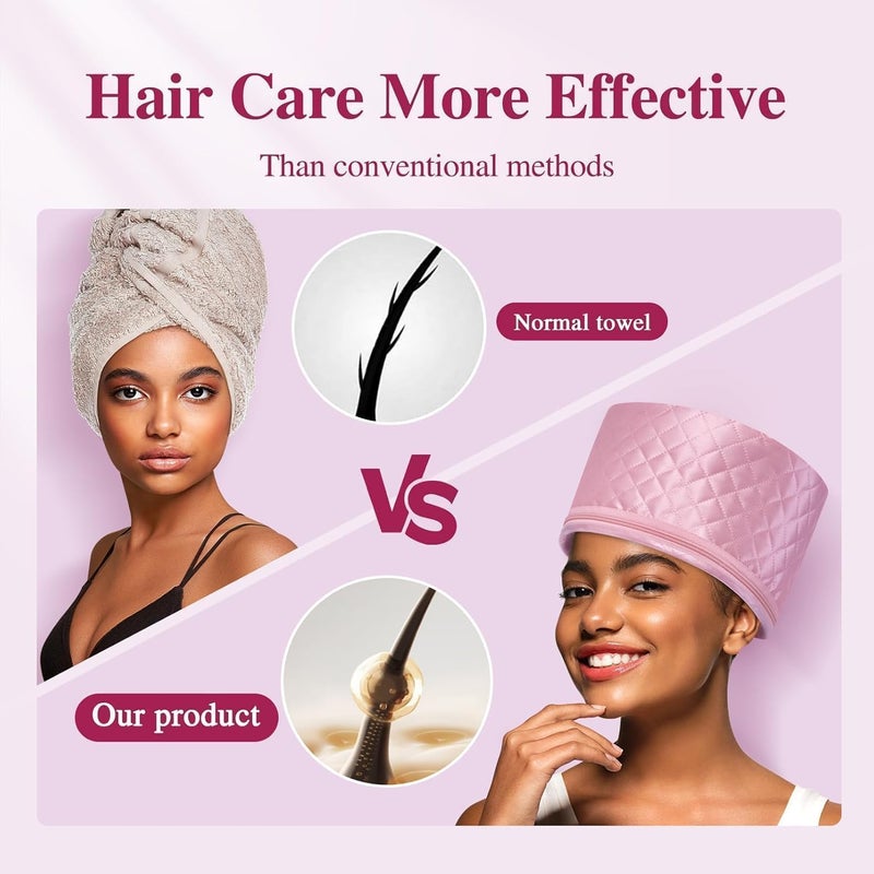 TEGRILO Women's Hair Care Thermal Head Spa Cap, Electric Hair Shower Cap, Heated Cap for Home Hair Care (Pink) - Image 4