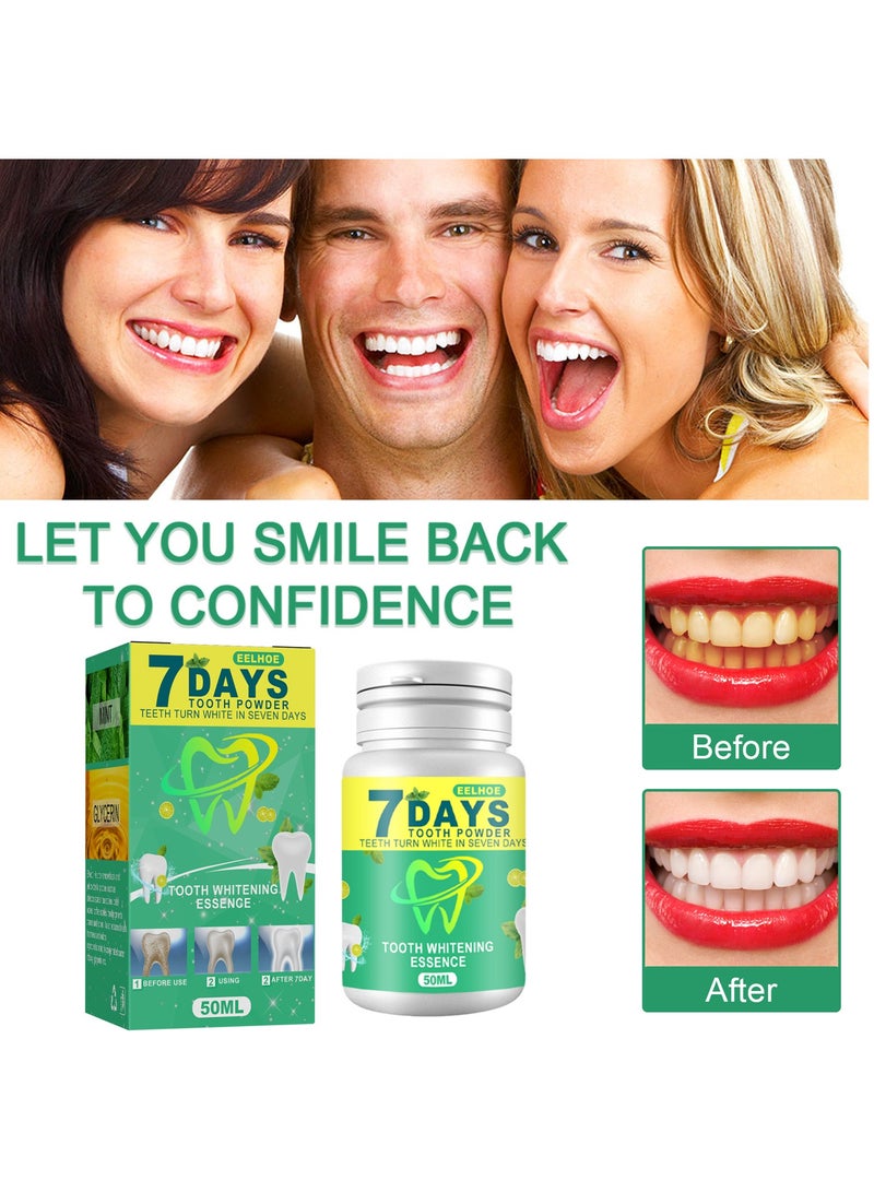 EELHOE 7 Days Tooth Powder- Whitening Teeth Polishing Tooth Deep Cleaning Powder, Tea, Coffee, Wine & Smoking Stain Remover, Natural Teeth Whitener, Brightening, Removing Stains, Keeping Oral Fresh - Image 1