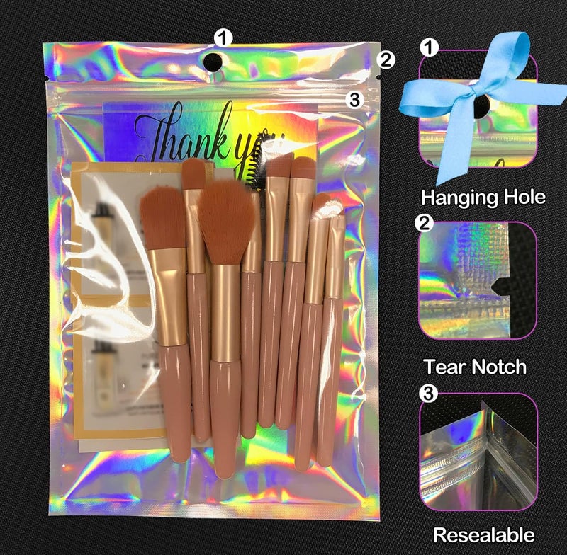 Trunple Smell Proof Bags & Resealable Foil Pouch Mylar Sample Bag Great for Party Favor Food Storage (Holographic Color) (50Pcs-5.5x8 Inch) - Image 4