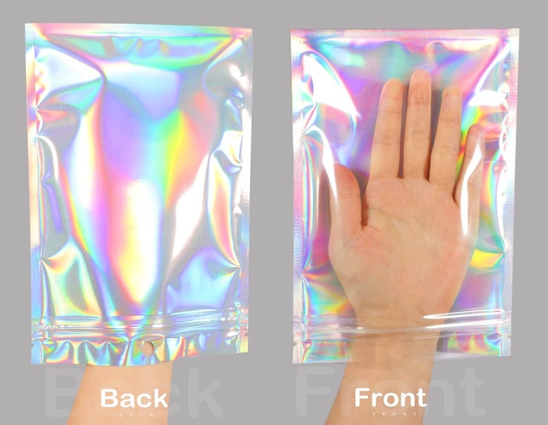 Trunple Smell Proof Bags & Resealable Foil Pouch Mylar Sample Bag Great for Party Favor Food Storage (Holographic Color) (50Pcs-5.5x8 Inch) - Image 5